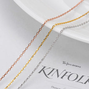 Sterling Silver 925 Necklace – Gold-plated, Adjustable (45cm) - Uniq Perler - 123234
