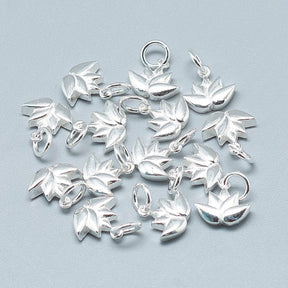 Sterling Silver 925 Lotus Hänge, 10x11x3mm - Uniq Perler - 0000013851