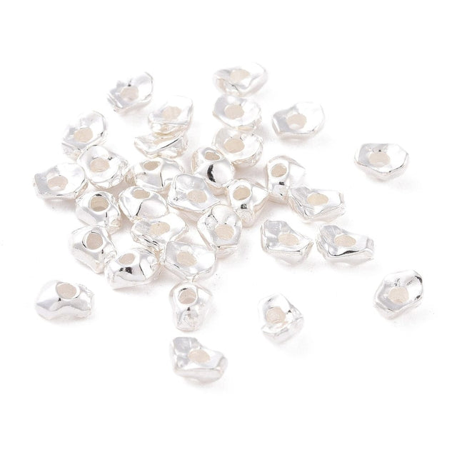 Sterling Sølv 925 Nuggets, 4x3x2mm, 10 Stk - Uniq Perler - 0000013841