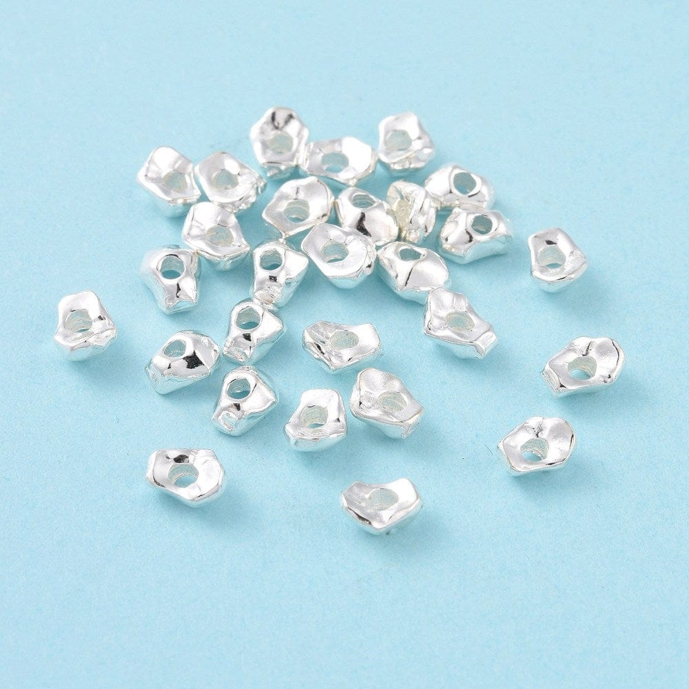 Sterling Sølv 925 Nuggets, 4x3x2mm, 10 Stk - Uniq Perler - 0000013841