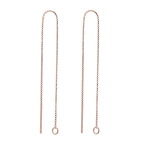 Sterling Sølv 925 Ørekæde – Rosa Forgyldt (95mm) - Uniq Perler - 109134