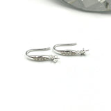 Sterling Sølv 925 Ørekrog Med Zirkonia Sten Til Topboret Perler - Uniq Perler - 7895432