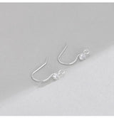 Sterling Sølv 925 Ørekroge Med Klar Zirkonia Sten - Uniq Perler - 614291