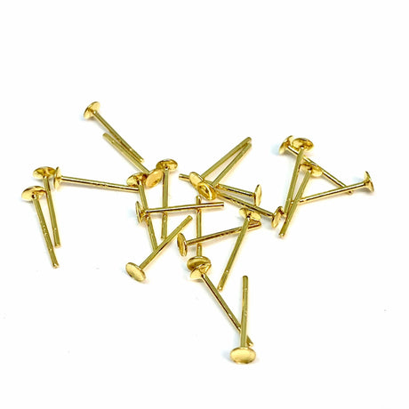 Sterling Sølv 925 Ørestikkere Til Limning, Forgyldt, 4 mm - Uniq Perler - 09464859