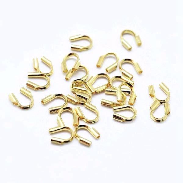 Sterling Sølv 925 Wirebeskyttere – 18K Forgyldt (4,5x4x1mm) 6 stk - Uniq Perler - 927109