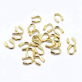 Sterling Silver 925 Wire Protectors – 18K Gold-plated (4.5x4x1mm) 6 pcs - Uniq Perler - 927109