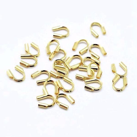 Sterling Sølv 925 Wirebeskyttere – 18K Forgyldt (4,5x4x1mm) 6 stk - Uniq Perler - 927109