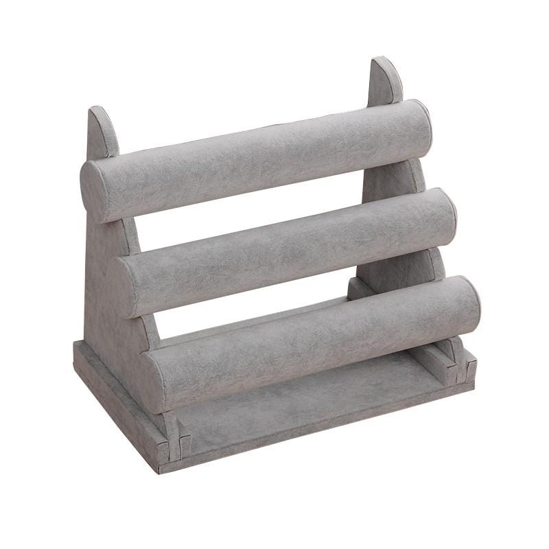 T - Bar, 3 Rækkers Display Til Armbånd – Grå - Uniq Perler - 94792