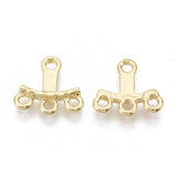 T - Formet Mellemled Med 3 Øjne (Behind The Ear) – Forgyldt (13x14mm), 2 Stk - Uniq Perler - 13742