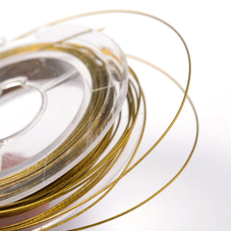 Tiger Tail Wire Gylden Brun - Nylon Coated Stål (0,45mm, 10m) - Uniq Perler - 0000014603