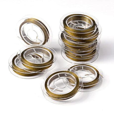 Tiger Tail Wire Gylden Brun - Nylon Coated Stål (0,45mm, 10m) - Uniq Perler - 0000014603