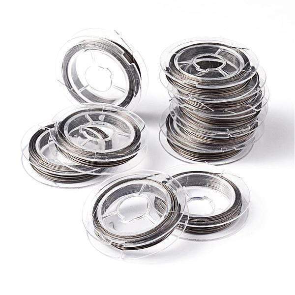 Tiger Tail Wire Stålfarvet - Nylon Coated Stål (0,38mm, 10m) - Uniq Perler - 83748