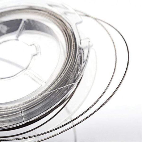 Tiger Tail Wire Stålfarvet - Nylon Coated Stål (0,45mm, 10m) - Uniq Perler - 241032