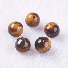 Tigerøje Sten – Topboret/Anboret (6mm) - Uniq Perler - 140534, 0000014053