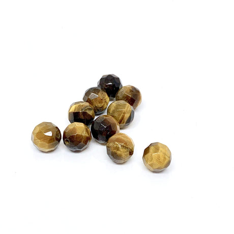 Tigerøje Sten – Topboret/Anboret (8mm) - Uniq Perler - 0000000112