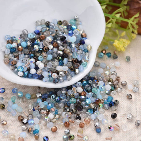 Tjekkisk Krystal Glasperler, 3mm, Ca. 100 Stk - Uniq Perler - 0000012008