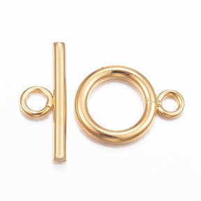 Växla Lås, 18K Förgylld Stål, (18 mm) - Uniq Perler - 928388