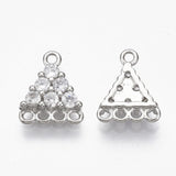 Trekantet Mellemled/Connector Med Zirkonia Sten, 2 Stk - Uniq Perler - 111724