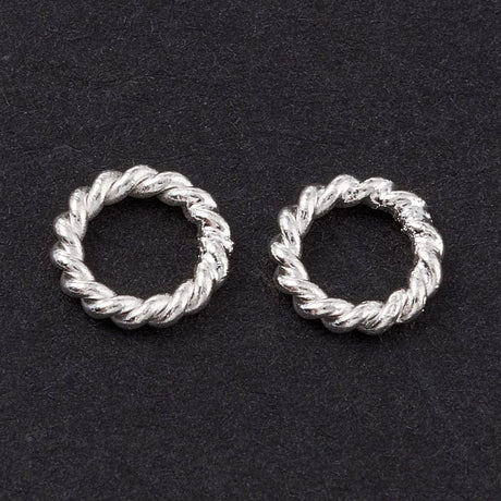 Tvistet O - Ringe – Forsølvet (6x1mm), 10 Stk - Uniq Perler - 0000008481, 171065445688915254606849