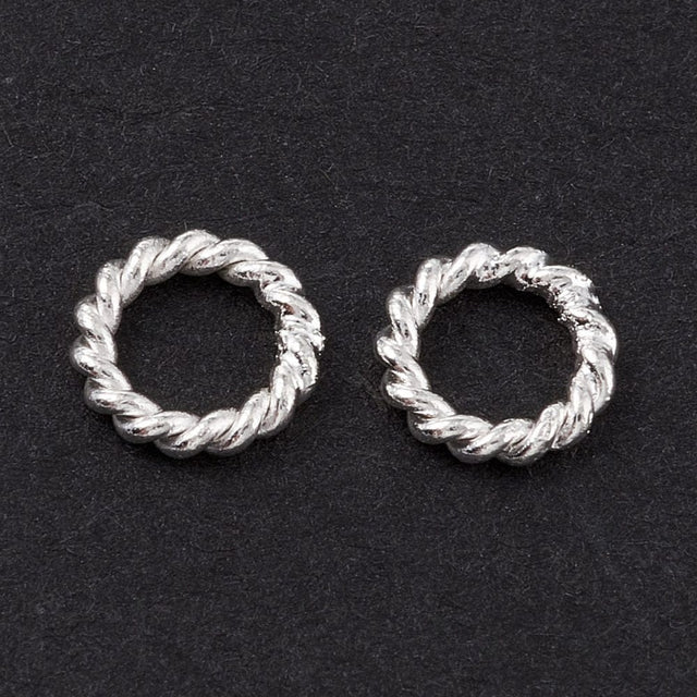 Tvistet O - Ringe – Forsølvet (6x1mm), 10 Stk - Uniq Perler - 0000008481, 171065445688915254606849