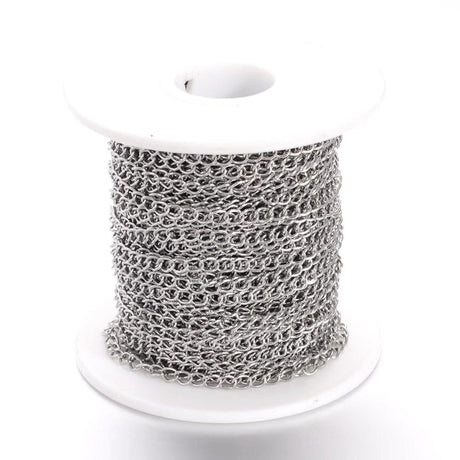 Tvistet Stål Kæde - (4x3x0,5mm) - Uniq Perler - 642783