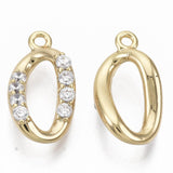 Tvistet Vedhæng Med Zirkonia Sten, 18K Forgyldt, (14x8x5mm) - Uniq Perler - 6544344556