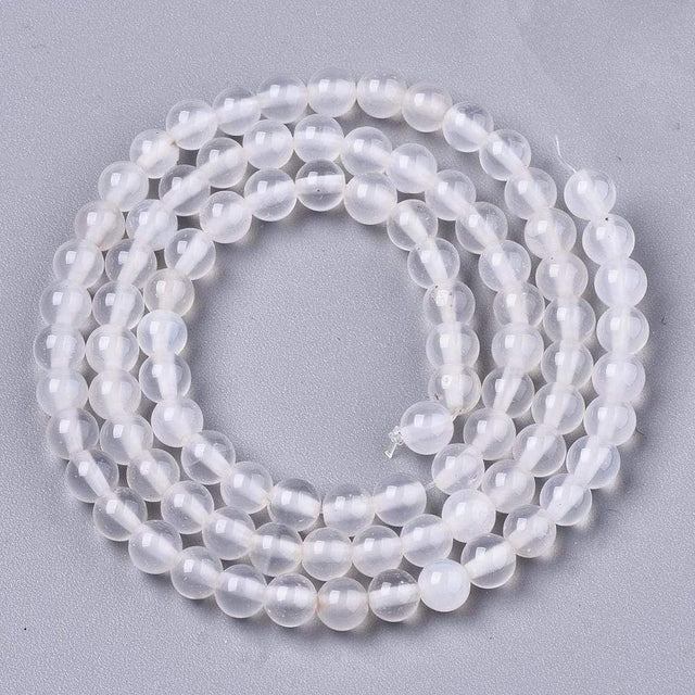Uniq Perler agat 4 mm hvid agat perle