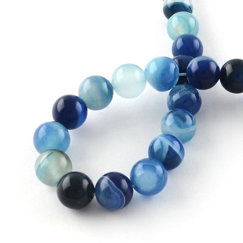 Uniq Perler agat 6 mm agat perler, blå