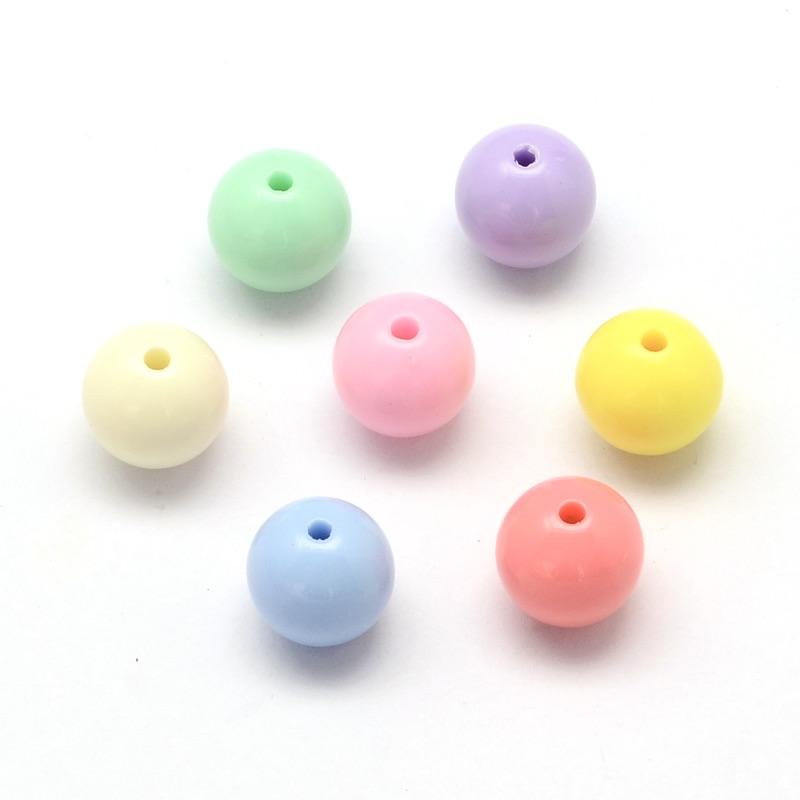 Uniq Perler Ass. perler og sten 100 stk. akryl perler i skønne sommer farver. (6x5 mm)