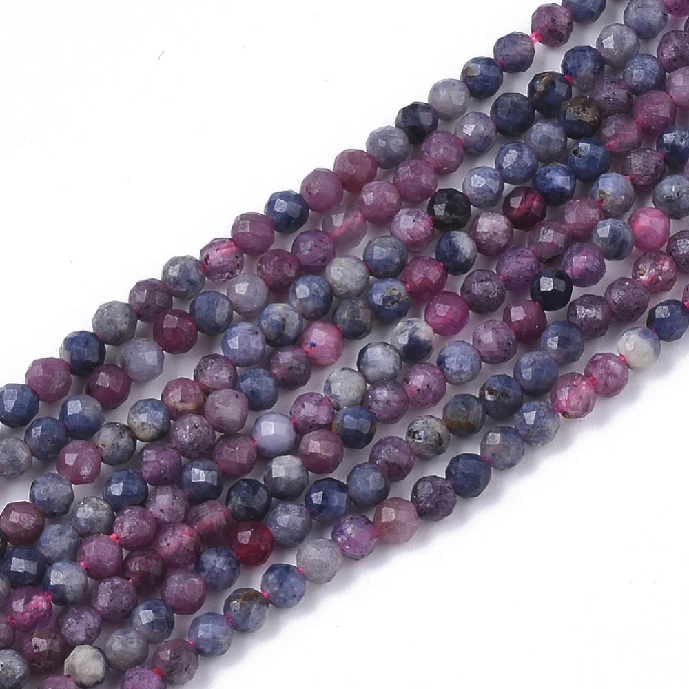 Uniq Perler Ass. perler og sten 2,5 mm Rubin og Safir facetteret perler