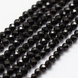 Uniq Perler Ass. perler og sten 3 mm facetteret sort spinel