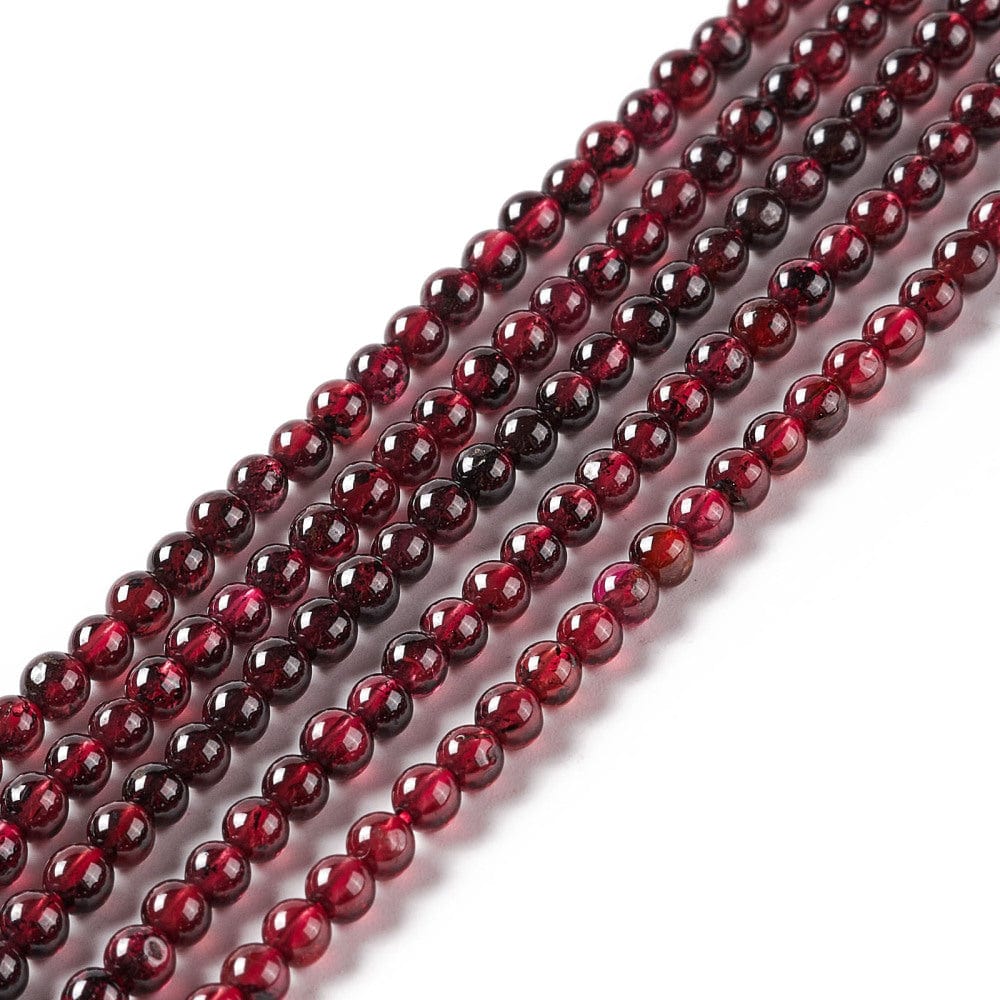 Uniq Perler Ass. perler og sten 3 mm runde granat perler