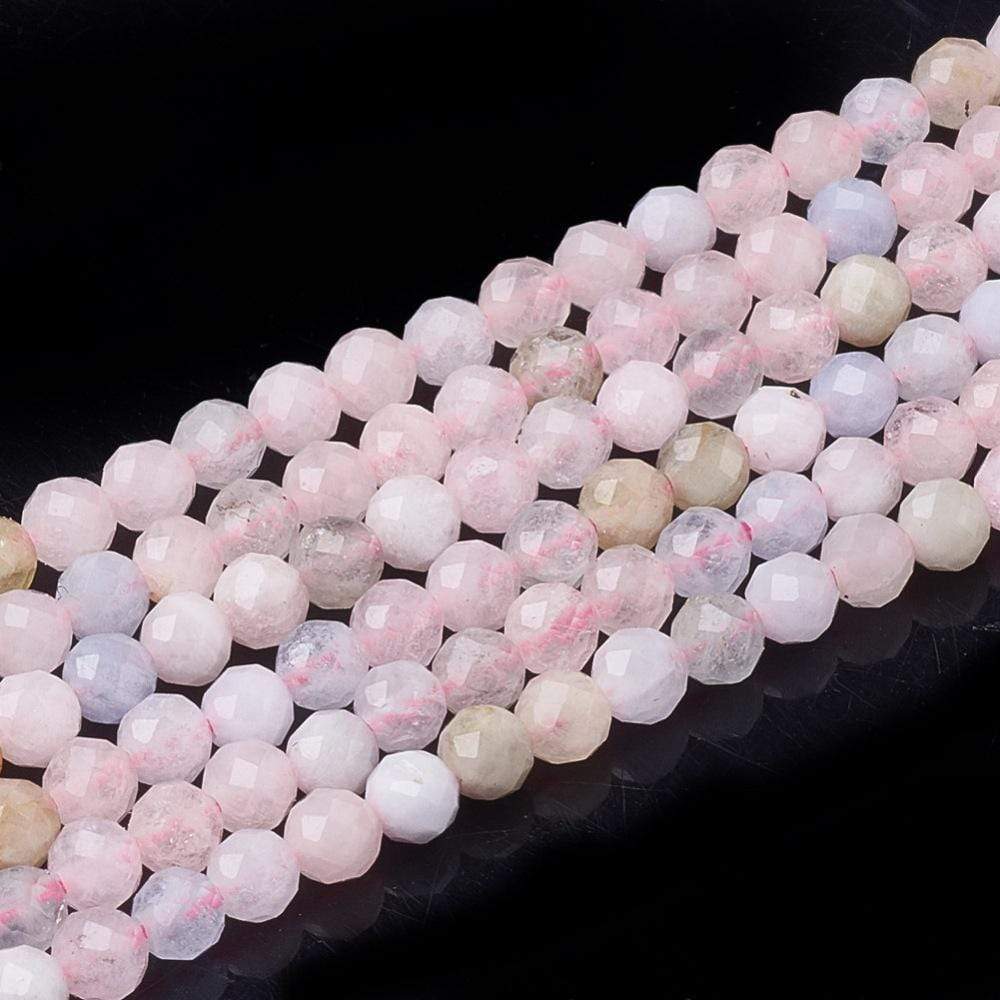 Uniq Perler Ass. perler og sten Facetteret Morganit perler, 3,5 mm
