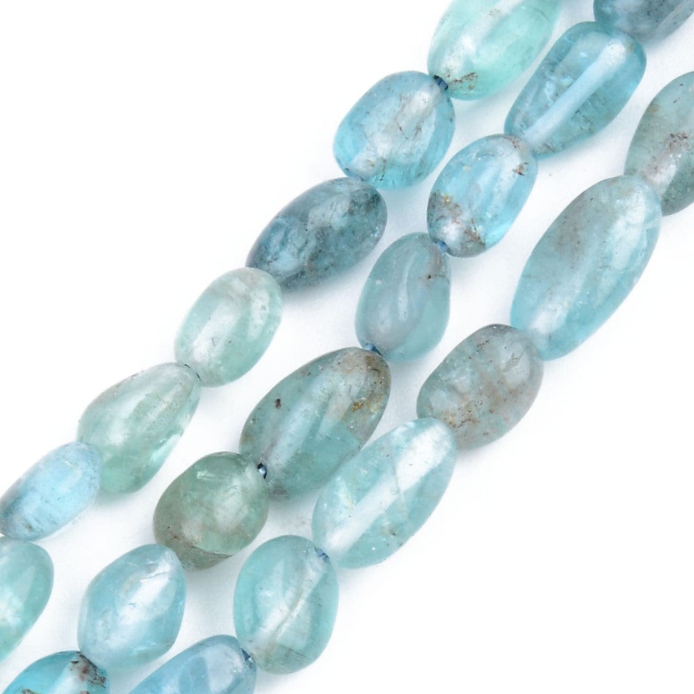 Uniq Perler Ass. perler og sten Kvarts nugget perler, Himmelblå str. 6-13 mm