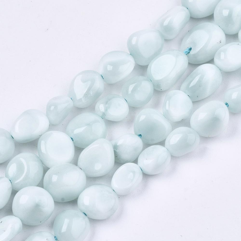 Uniq Perler Ass. perler og sten Larimar nuggets str. 4-10 mm