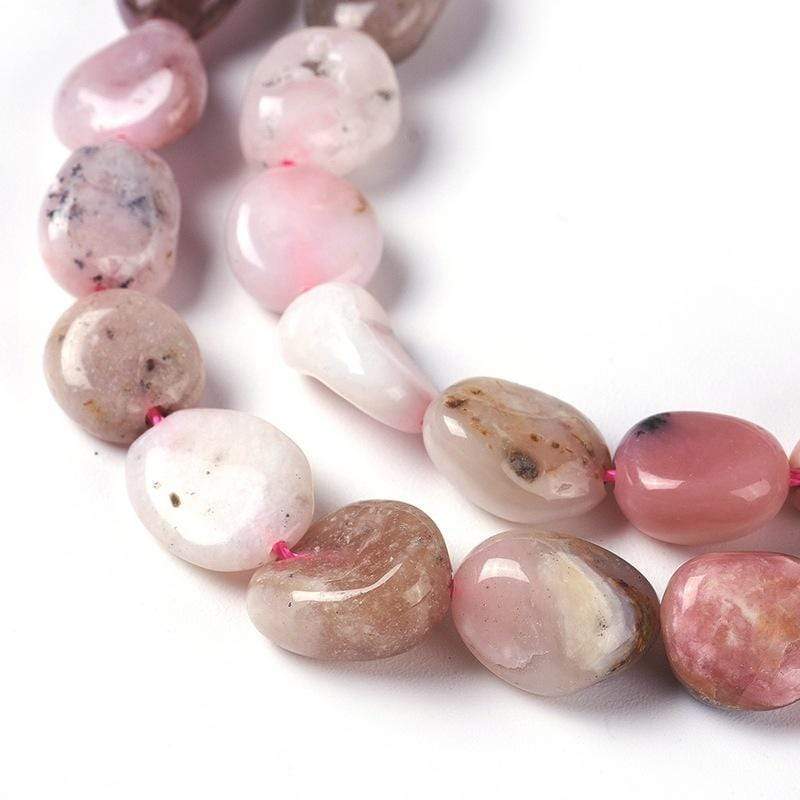 Uniq Perler Ass. perler og sten Ovale opal perler,  nuggets, 8x6 mm.