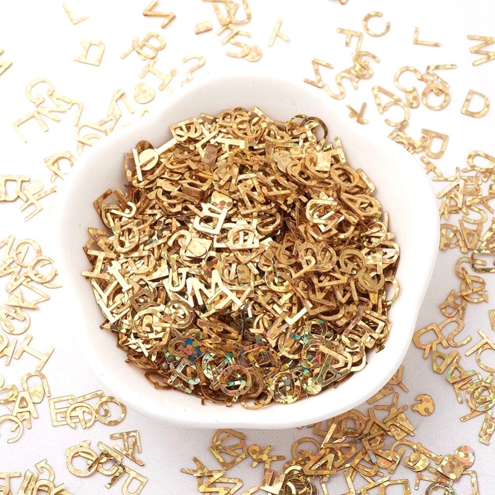 Uniq Perler DIY SÆT 10 gr. guldfarvet små bogstaver til evt. resin