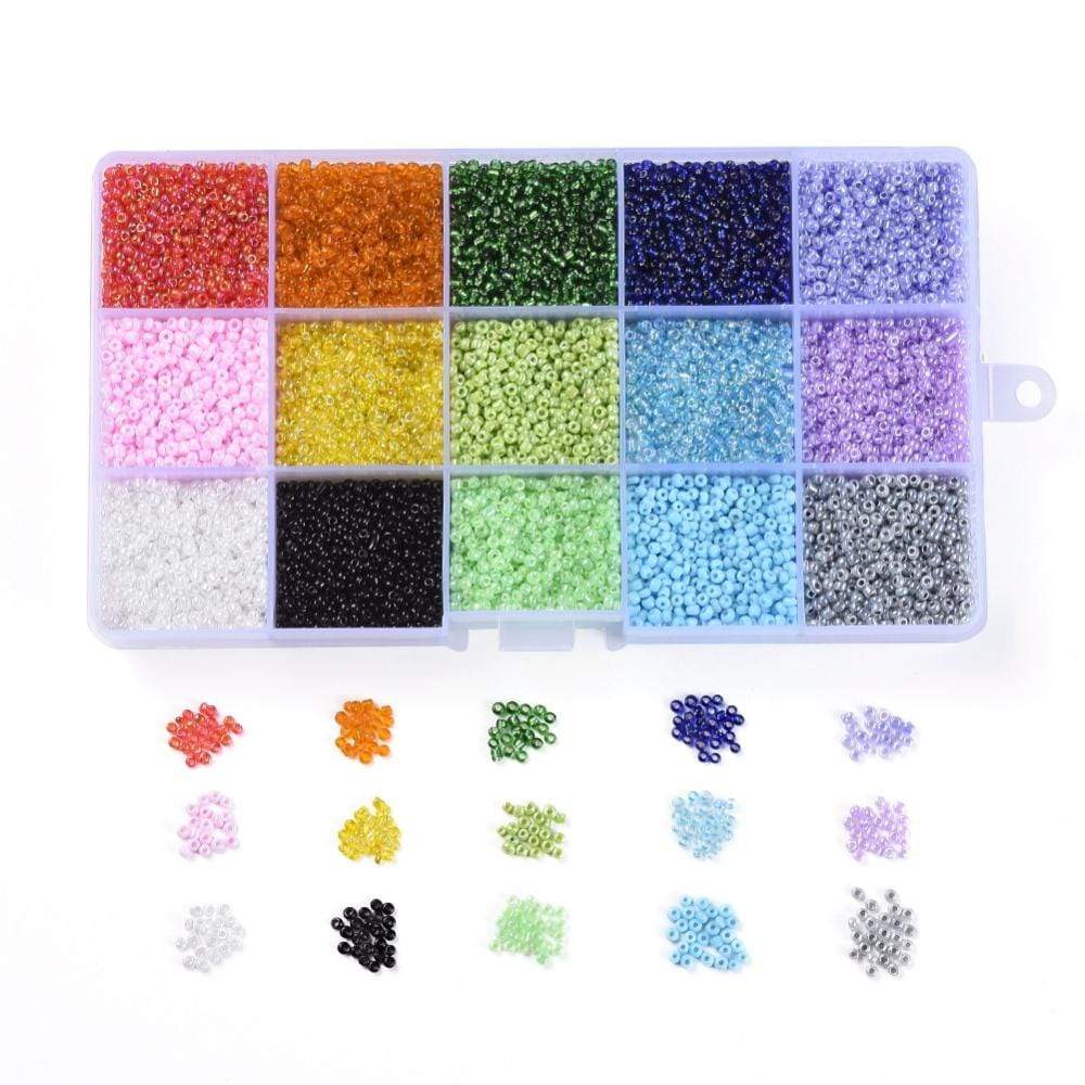 Uniq Perler DIY SÆT 15 farver seed Beads i str. 3 mm