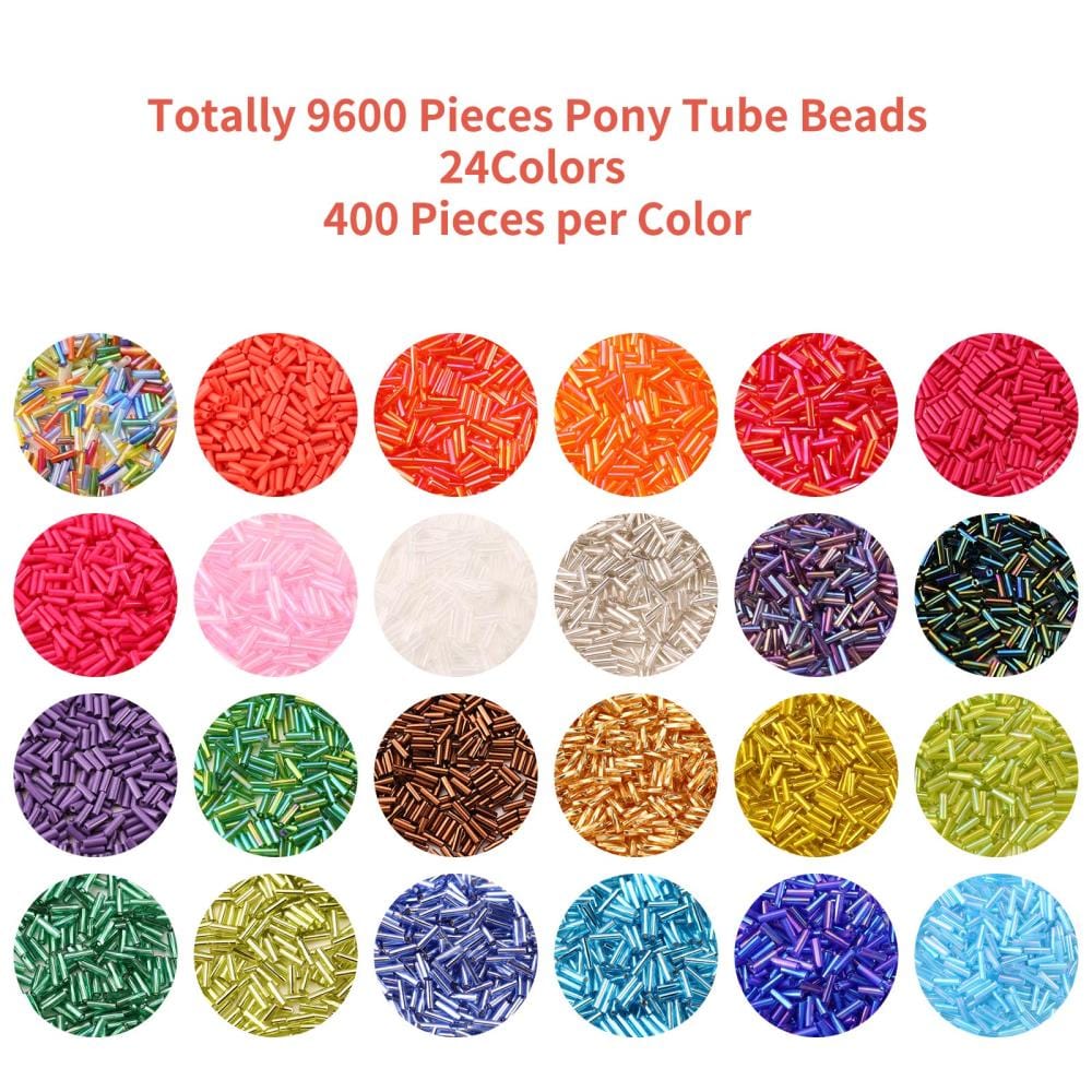 Uniq Perler DIY SÆT 24 farver rør perler incl. elastik