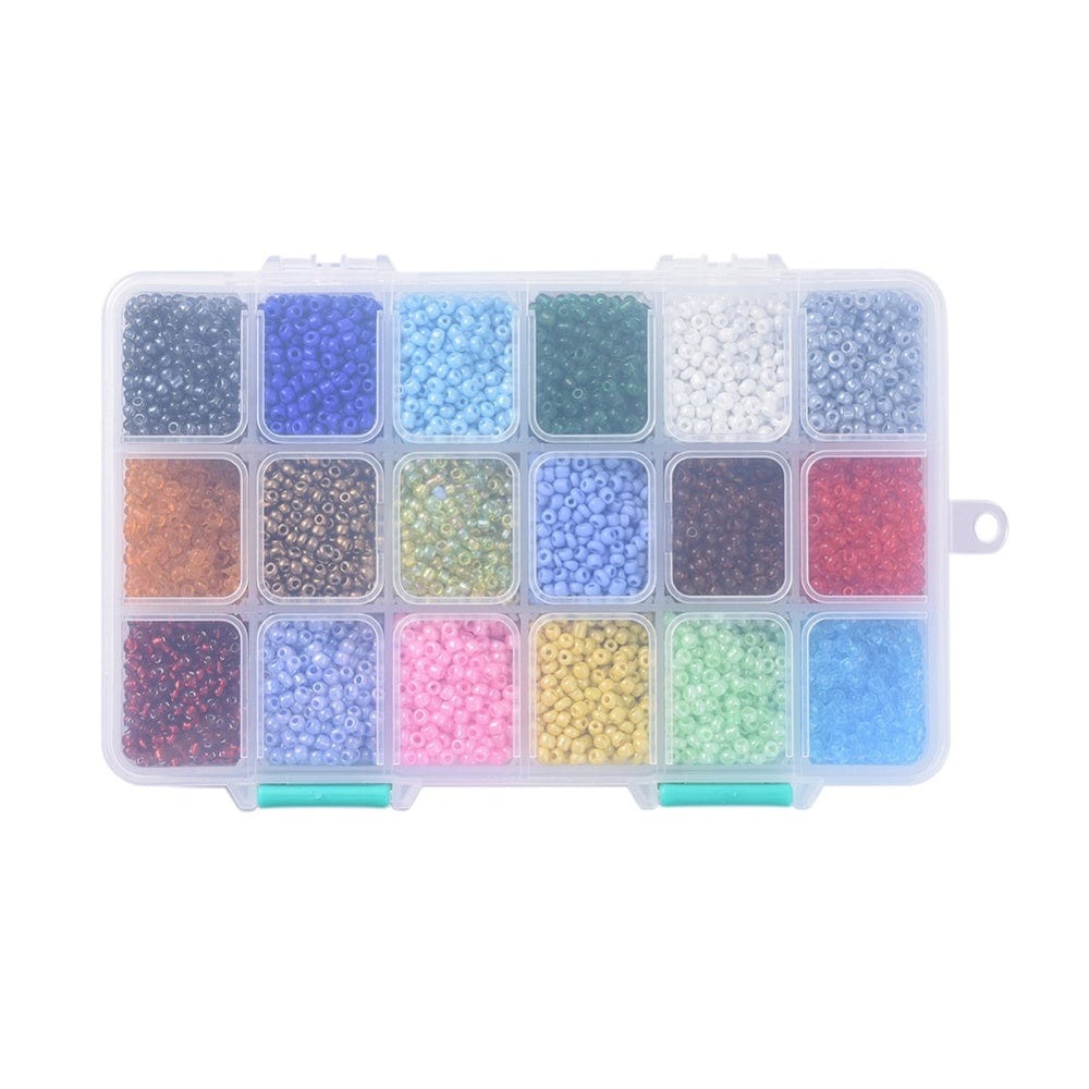 Uniq Perler DIY SÆT DIY Kasse med 18 farver seed beads, 3 mm