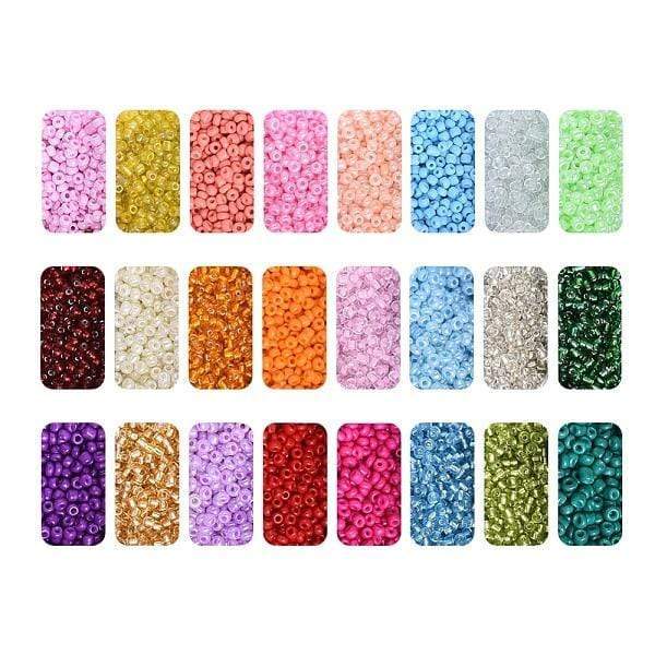 Uniq Perler DIY SÆT DIY Kasse med 24 farver seed beads 3 mm og nål og tråd