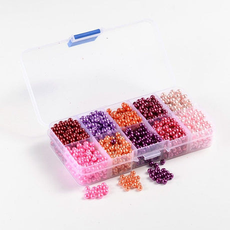 Uniq Perler DIY SÆT DIY pakke med glas perler/4mm- pink-mix
