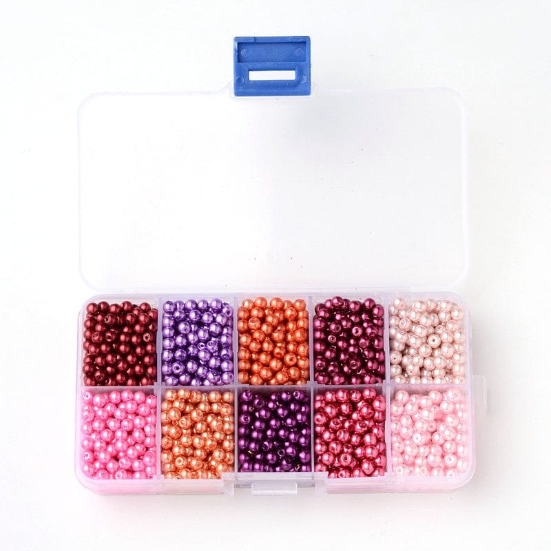 Uniq Perler DIY SÆT DIY pakke med glas perler/4mm- pink-mix