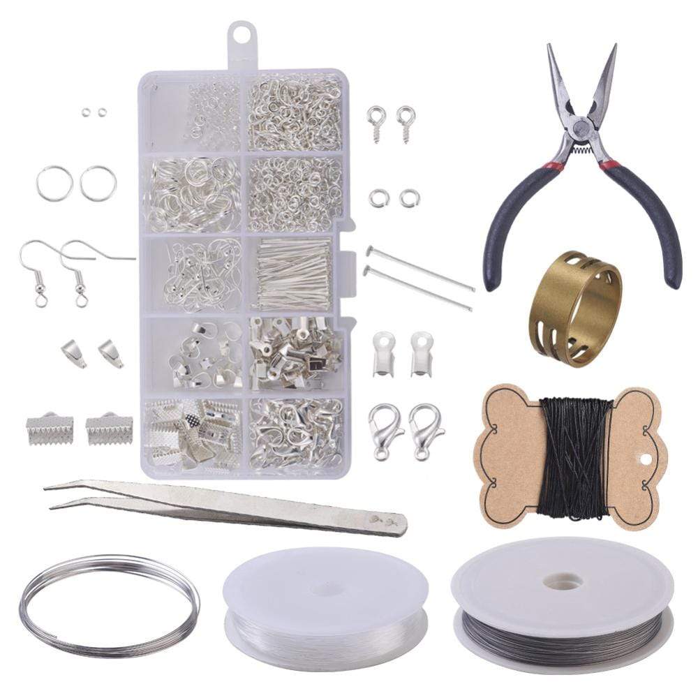 DIY Box With Various Silver Plated Parts For Jewelery Creations