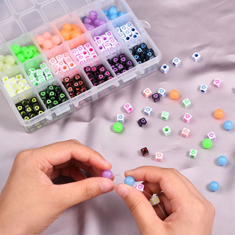 Uniq Perler DIY SÆT Sæt med perler, bogstaver og hjerter