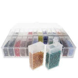 Uniq Perler DIY SÆT Transport kasse med 24 stk flip bøtter incl. 2 mm seed Beads i ass. farver