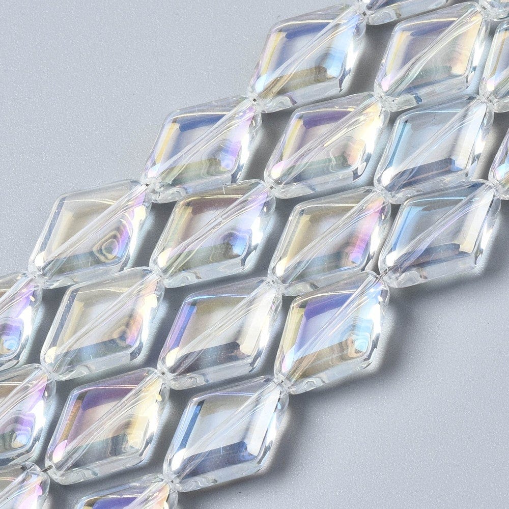 Uniq Perler Elektroplatede harlekin formet glas perler