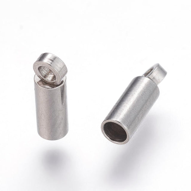 Uniq Perler Endestykker 5 stk stål endestykke- med øje str. 8x2,5 mm