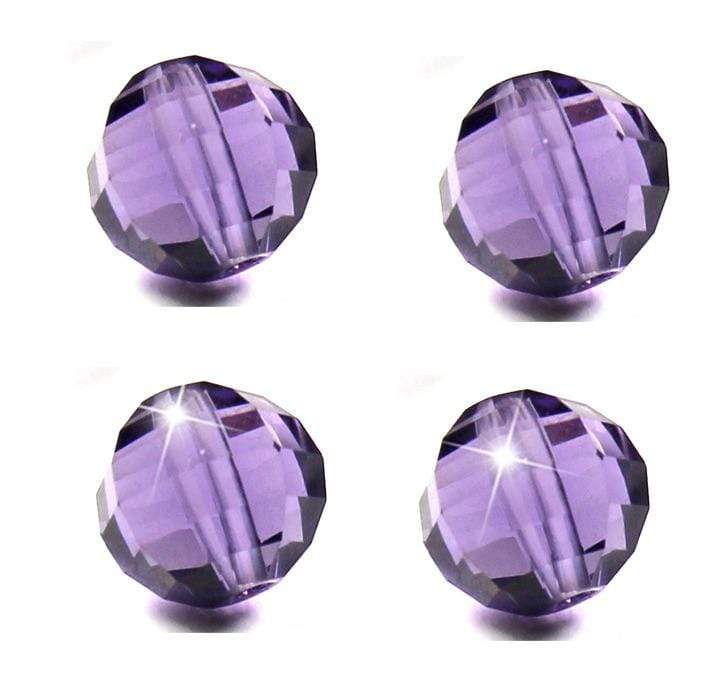 Crystal Beads, Purple, Faceted, Grade AAA, 10mm, 10 Pcs.