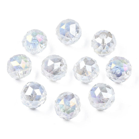 Uniq Perler Enkelt perler og sæt 10 stk. klare mange facetteret glas perler ser 12,5 mm